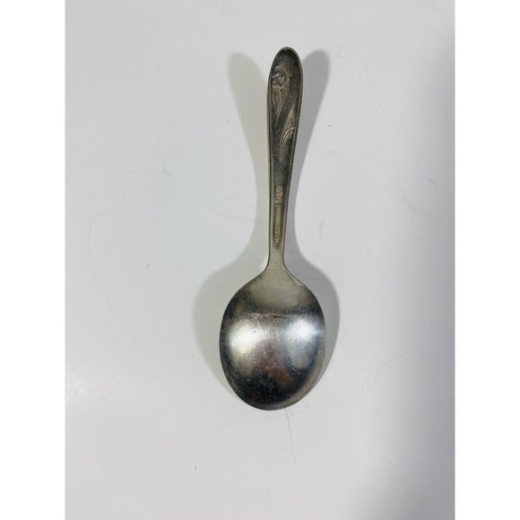 Holmes & Edwards Baby Spoon Romance Pattern 1952 Silver Plate IS Deep 4” - Picture 5 of 7